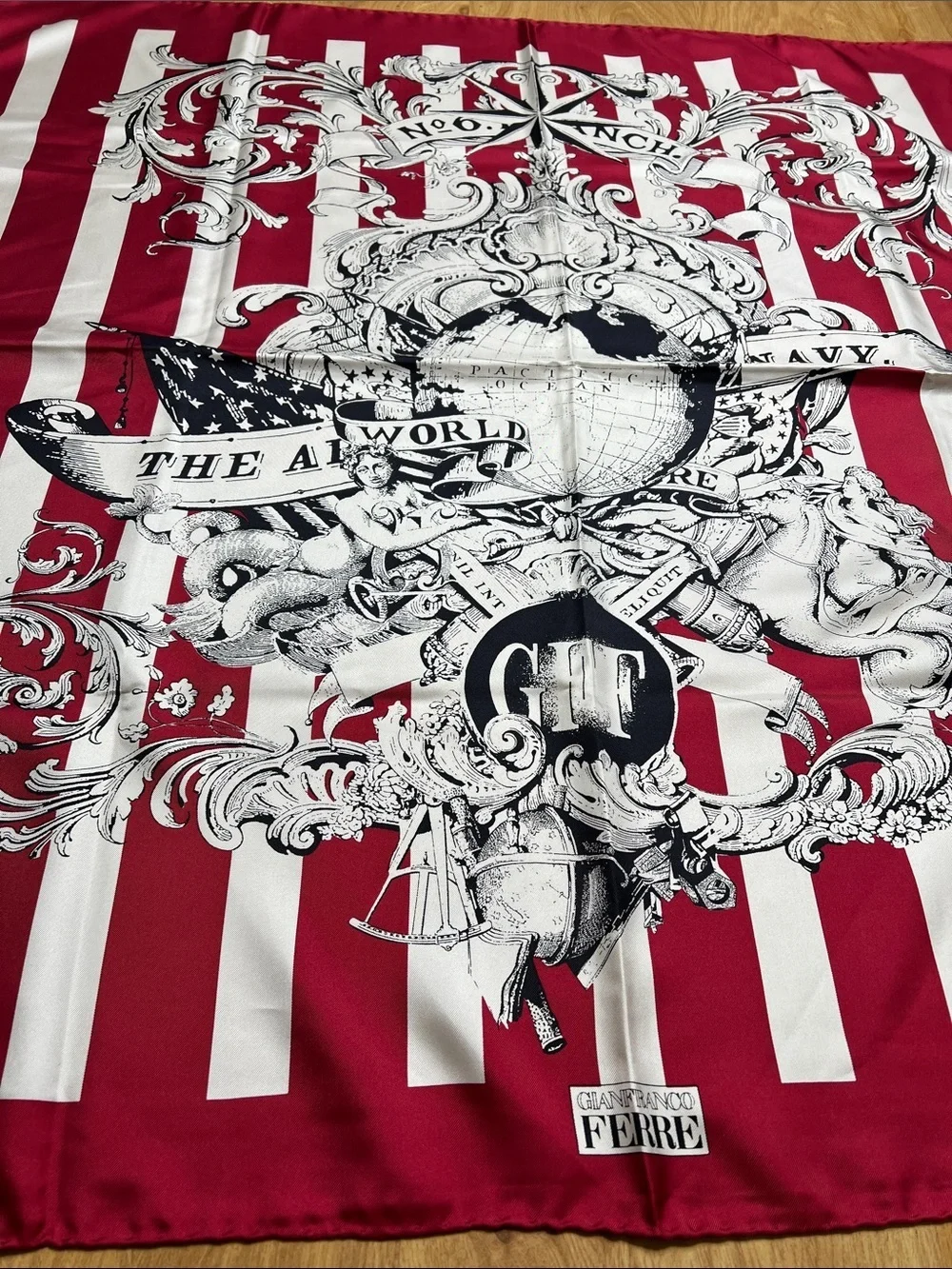 Gianfranco Ferre Hand Rolled 100% Silk 34” Square Scarf - New